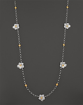 Buccellati "Blossom" 7 Small Flower Long Chain Necklace